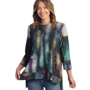 Jess & Jane Large Reflections brushed Tunic Top  Long Sleeve‎ USA Made L
